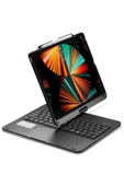 iPad Pro 12.9 (2021) Kılıf Magic Dönen Klavyeli Tablet Kılıf - Siyah-(5796) thumbnail 3