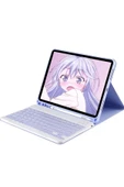 iPad 10.2 (9.nesil) Kılıf KC01 Smart Klavyeli Tablet Kılıfı - Lila-(5796) thumbnail 1