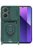 Xiaomi Redmi Note 13 Pro Plus Kılıf Zuma Kartvizitli Yüzüklü Silikon - Yeşil-(5796) thumbnail 1