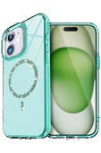Apple iPhone 11 Live Diamond Magsafe Kapak - Yeşil-(5796) thumbnail 1