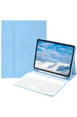 iPad Pro 11 (2022) Kılıf KC01 Smart Klavyeli Tablet Kılıfı - Açık Mavi-(5796) thumbnail 1