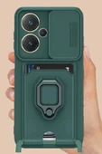 Xiaomi Redmi Note 13 Pro Plus Kılıf Zuma Kartvizitli Yüzüklü Silikon - Yeşil-(5796) thumbnail 2