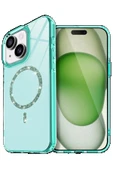 Apple iPhone 15 Plus Live Diamond Magsafe Kapak - Yeşil-(5796) thumbnail 1