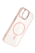 Apple iPhone 11 Remim Lensli Magsafe Standlı Kapak - Pembe-(5796) thumbnail 4