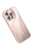 Apple iPhone 16 Pro Remim Lensli Magsafe Standlı Kapak - Pembe-(5796) thumbnail 3