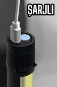 El Feneri Led USB Şarjlı Zoom Mini Led Işık Acil Durum Feneri thumbnail 5