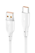 DC65 USB to Type-C 1M 3.0A Hızlı Şarj Kablo - Beyaz-(5796) thumbnail 1