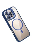 Apple iPhone 16 Pro Remim Lensli Magsafe Standlı Kapak - Lacivert-(5796) thumbnail 3