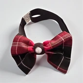 Aristokrat Büyük ve Orta Irk Köpek Papyonu | Ekose Desen Silver Taşlı Şık Aksesuar thumbnail 3