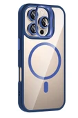 Apple iPhone 16 Pro Remim Lensli Magsafe Standlı Kapak - Lacivert-(5796) thumbnail 2