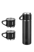 Termos Seti Paslanmaz Çelik 3 Bardaklı Vakumlu Termos Set 500 Ml 12 Saate Kadar Isı Koruma thumbnail 5