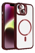 Apple iPhone 13 Remim Lensli Magsafe Standlı Kapak - Bordo-(5796) thumbnail 1