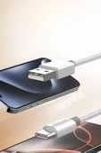 DC80 1M 3A USB to Type-C Hızlı Şarj Kablo - Beyaz-(5796) thumbnail 2