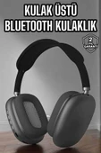 P9 Plus Hi-fi Ses Kalitesi Ayarlanabilir Mikrofonlu Bluetooth Kulaklık Siyah thumbnail 2