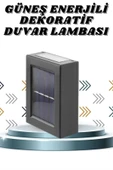 Solar Lamba Dekoratif Aplik Su Geçirmez Led Işıklı Duvar Lambası thumbnail 2