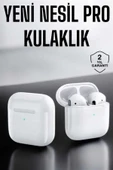 Yeni Nesil Pro Bluetooth Kulaklık Uzun Pil Ömrü Beyaz thumbnail 2
