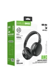 KRH4 Aktif Gürültü Engelleyici Özellikli Kafaüstü Kablosuz Bluetooth Kulaklık - Siyah-(5796) thumbnail 3