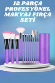 12 Parça Yumuşak Uçlu Makyaj Fırça Set-Göz ve Yüz Makyajı İçin Fırça Seti Profesyonel Makyaj Seti thumbnail 2