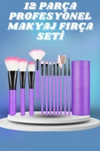 12 Parça Yumuşak Uçlu Makyaj Fırça Set-Göz ve Yüz Makyajı İçin Fırça Seti Profesyonel Makyaj Seti thumbnail 1