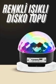 Led Işık Disko Topu Bluetooth Hoparlörlü USB Müzik Çalar Kumandalı thumbnail 1