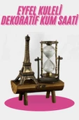 Eyfel Kulesi Tasarımlı Kum Saati Kristalleştirilmiş Kum Saati Dekoratif Ahşap Görünümlü thumbnail 1