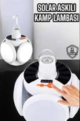 Katlanabilir Taşınabilir Kamp Lambası Işıldak Beyaz Işık Güneş Enerjili Solar Aydınlatma thumbnail 1