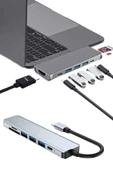 Usb Type-c Hub Dönüştürücü Çevirici Çoklayıcı Macbook Çevirici 8 Portlu thumbnail 5