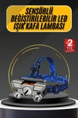 Kafa Lambası 800 Lümen 4 Mod Yüksek Işık Flaşörlü Şarjlı Led Lamba thumbnail 1