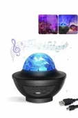 Masa ve Gece Lambası Renkli Projektör Işıklı Disko Topu Bluetooth Hoparlör thumbnail 2