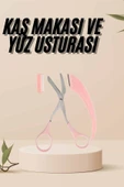 Kavisli Kaş Kirpik Düzeltici Bıyık Alma Taraklı Kaş Makası Yüz Bakım Seti Makas thumbnail 1