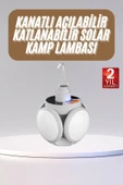 Katlanabilir Askılı Kamp Lambası 5 Kanatlı Pratik Güneş Enerjili thumbnail 1