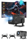 4K Android Smart Wi-fi Çift Kollu Projeksiyon Game Box Kumandalı Taşınabilir thumbnail 3