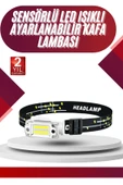 Yüksek Işıklı Şarjlı ve Sensörlü LED Kafa Lambası Kamp Lambası thumbnail 1