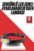 Sensörlü Kamp Lambası Ayarlanabilir Kafa Lambası Kafa Bantlı thumbnail 1