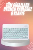 Bluetooh Wıreless Keyboard Siyah Q Klavye İOS Ipad Android Windows Uyumlu thumbnail 1
