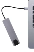 Usb Type-c Hub Dönüştürücü Çevirici Çoklayıcı Macbook Çevirici 8 Portlu thumbnail 3
