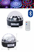 Küre Disko Topu Müzik Çalar Renkli Lazer Işıklı Bluetooth Disko Parti Işığı Kumandalı thumbnail 2