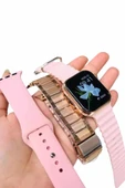 Akıllı Saat 3 Kordonlu Ve Aksesuarlı Bayanlar Için Şık Rose renk thumbnail 4