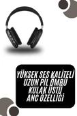 Kulak Üstü Kablosuz Bluetooth Kulaklık Yumuşak Süngerli SD Kart Girişli thumbnail 2