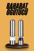 Baharat Öğütücü Otomatik Ayarlanabilir Tuz Karabiber Baharat Değirmeni thumbnail 1