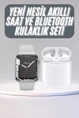 Akıllı Saat Kulaklık Hediyeli Uyku ve Sağlık Takibi Yapabilen Uzun Ömürlü thumbnail 1