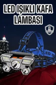 Ultra Güçlü Led Işık Şarjlı Kafa Lambası Balıkçı Lambası Kafa Feneri thumbnail 1