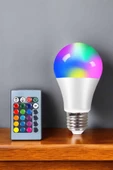 Renk Değiştirebilen RGB Işıklı Led Ampul A+Enerji 15 Watt Led Işık thumbnail 3