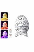 Dinozor Yumurtası Gece Masa Lambası Bluetooth Hoparlör 14 Renk Seçeneği thumbnail 4