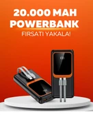 20.000 mAh Powerbank – 22.5W Hızlı Şarj, Çok Kablolu, Dijital Göstergeli thumbnail 1