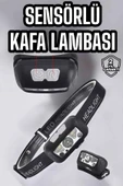 Kafa Lambası Kamp Lambası Sensörlü Şarjlı Ayarlanabilir thumbnail 1