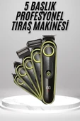 Saç Sakal Vücut Tıraş Makinesi 5in1 Kablosuz Burun Kulak Tıraş Makinesi thumbnail 1