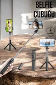 Kumandalı Tripod Telefon Tutucu Selfie Çubuğu 360 Derece Dönebilen thumbnail 1
