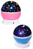 Yıldız Görünümlü Gece Lambası Renkli Masa Lambası Gökyüzü Projeksiyon thumbnail 5