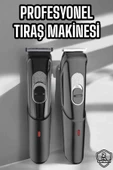 Saç Sakal Vücut Şarjlı Kablosuz Tıraş Makinesi Profesyonel Paslanmaz Çelik thumbnail 1